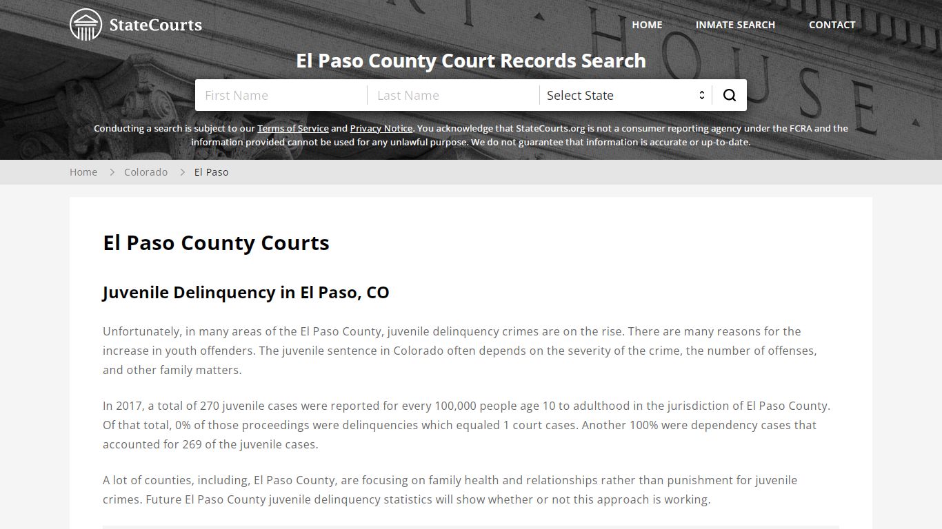 El Paso County, CO Courts - Records & Cases - StateCourts