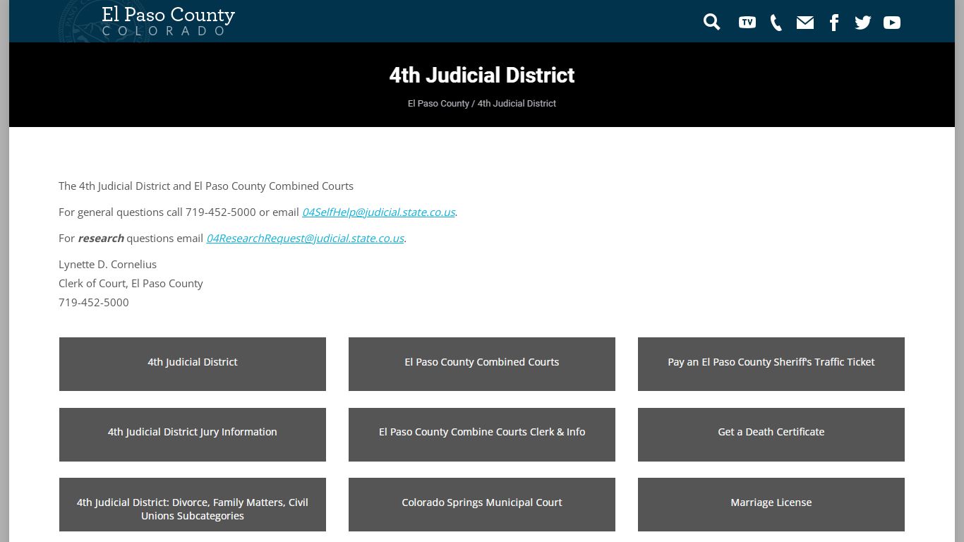 4th Judicial District - El Paso County Colorado